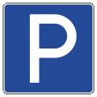 Дорожный знак 6.4 «Место стоянки» (металл 0,8 мм, II типоразмер: сторона 700 мм, С/О пленка: тип Б высокоинтенсив.)